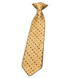 Yellow & Blue Clip-On Necktie Boys Size Dupont Teflon Fabric Protection Treated